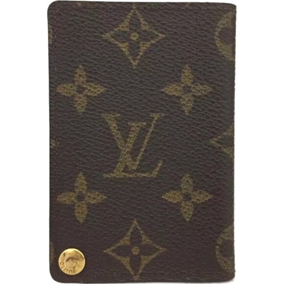 299152AH (C1) Louis Vuitton Wallet Card Case Porte Billets Pression Brown Monogr - Picture 2 of 9